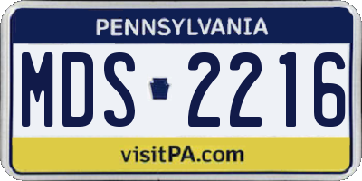 PA license plate MDS2216