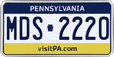 PA license plate MDS2220