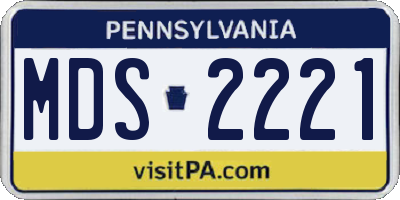 PA license plate MDS2221
