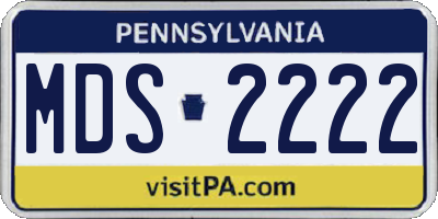 PA license plate MDS2222