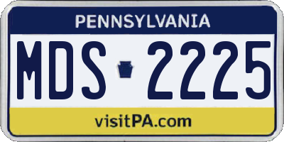PA license plate MDS2225