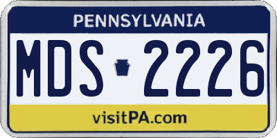 PA license plate MDS2226