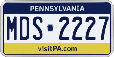 PA license plate MDS2227