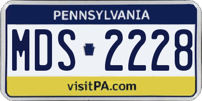 PA license plate MDS2228