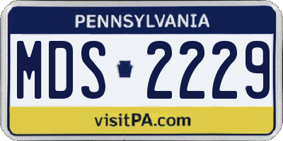 PA license plate MDS2229