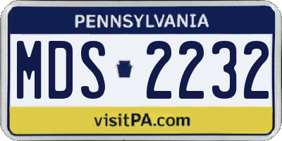 PA license plate MDS2232