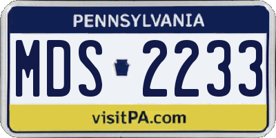 PA license plate MDS2233