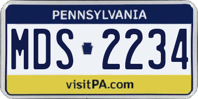 PA license plate MDS2234