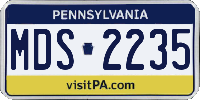 PA license plate MDS2235