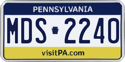 PA license plate MDS2240