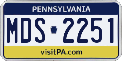 PA license plate MDS2251