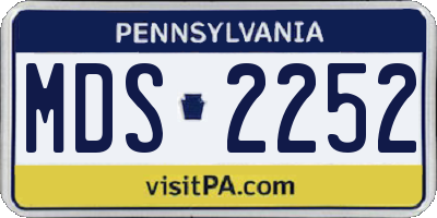 PA license plate MDS2252