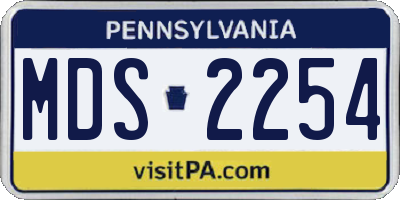 PA license plate MDS2254