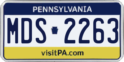 PA license plate MDS2263