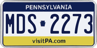PA license plate MDS2273