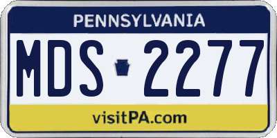 PA license plate MDS2277
