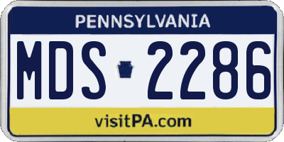 PA license plate MDS2286