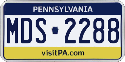PA license plate MDS2288