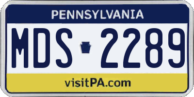PA license plate MDS2289