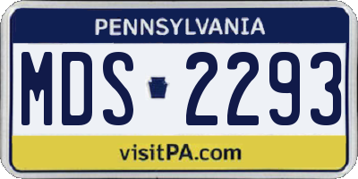PA license plate MDS2293