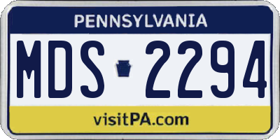 PA license plate MDS2294