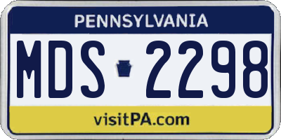 PA license plate MDS2298