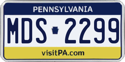 PA license plate MDS2299
