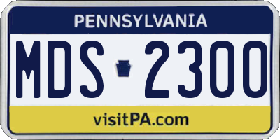 PA license plate MDS2300