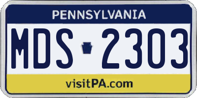 PA license plate MDS2303