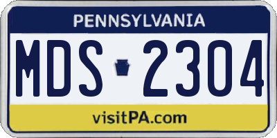 PA license plate MDS2304