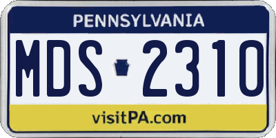 PA license plate MDS2310