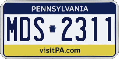 PA license plate MDS2311
