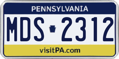PA license plate MDS2312