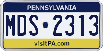 PA license plate MDS2313