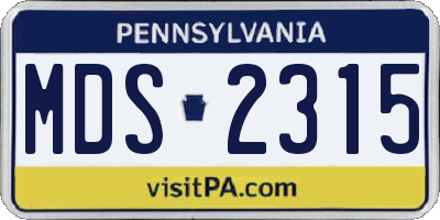 PA license plate MDS2315