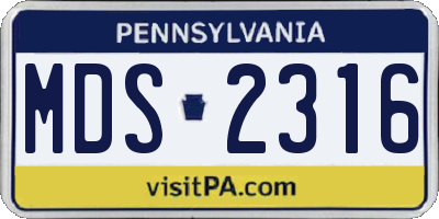 PA license plate MDS2316