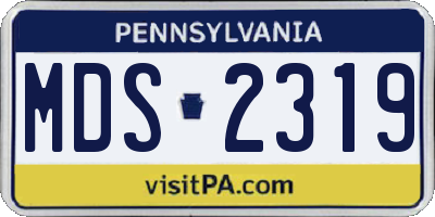 PA license plate MDS2319