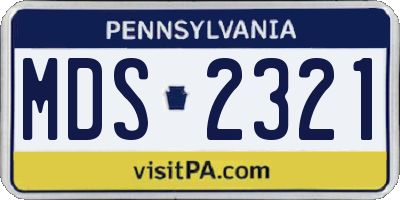 PA license plate MDS2321