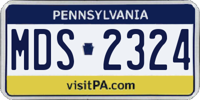PA license plate MDS2324