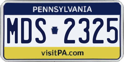 PA license plate MDS2325