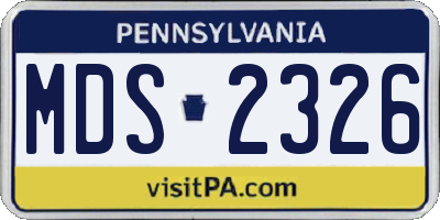 PA license plate MDS2326