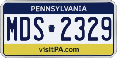PA license plate MDS2329