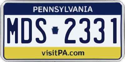 PA license plate MDS2331