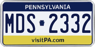 PA license plate MDS2332
