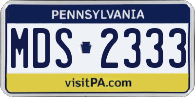 PA license plate MDS2333