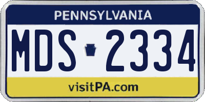 PA license plate MDS2334