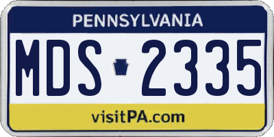 PA license plate MDS2335