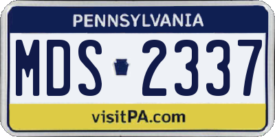 PA license plate MDS2337