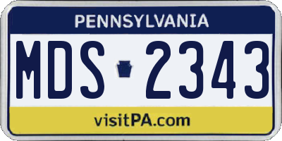 PA license plate MDS2343