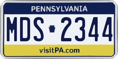 PA license plate MDS2344